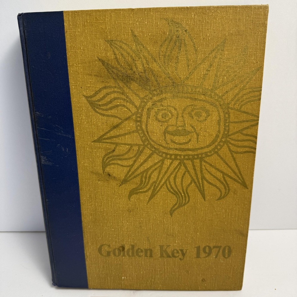 Vintage Golden Key 1970 Montebello Senior High School Yearbook CA Blue Hardcover